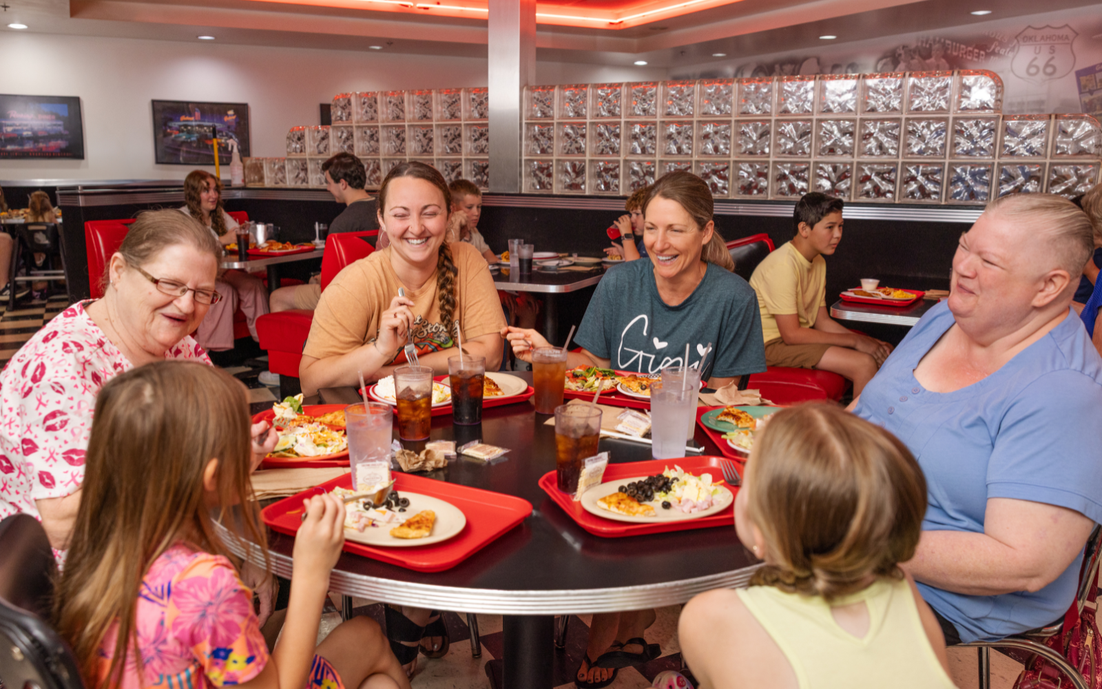 Family enjoying dinner