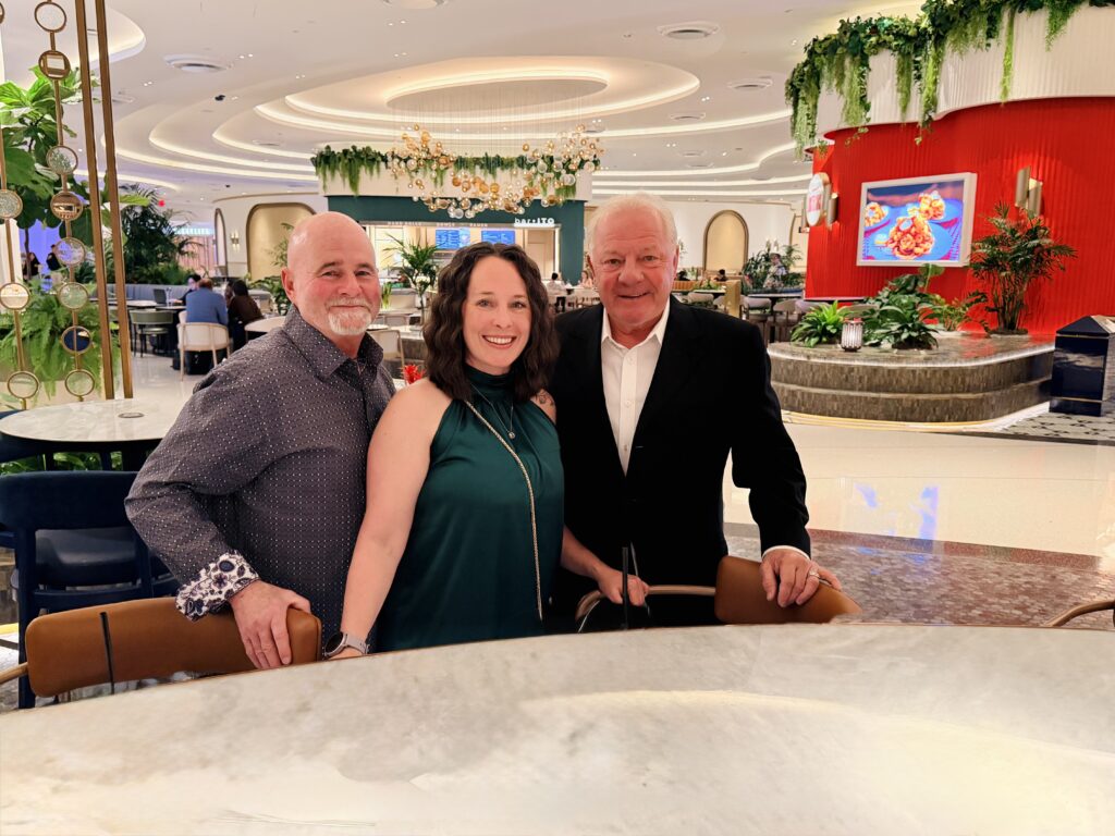 Brad Edwards, Ashley McGuire, and Rick Barsness at the 2026 International Pizza Expo in Las Vegas representing Incredible Food and Fun